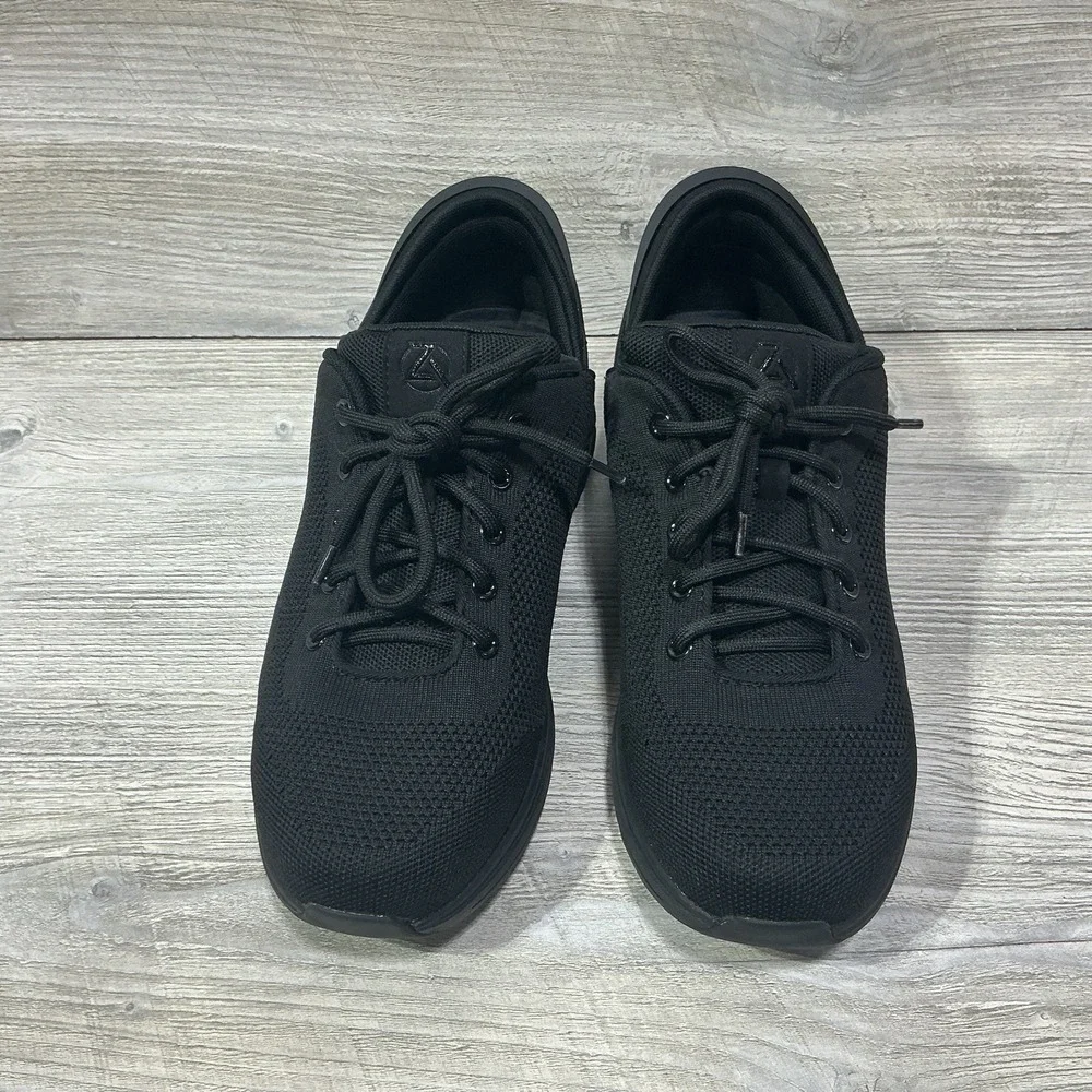 Zeba Shoes Men's 10.5W Wide Hands Free Lace Up Casual Walking Sneakers Black